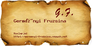 Germányi Fruzsina névjegykártya